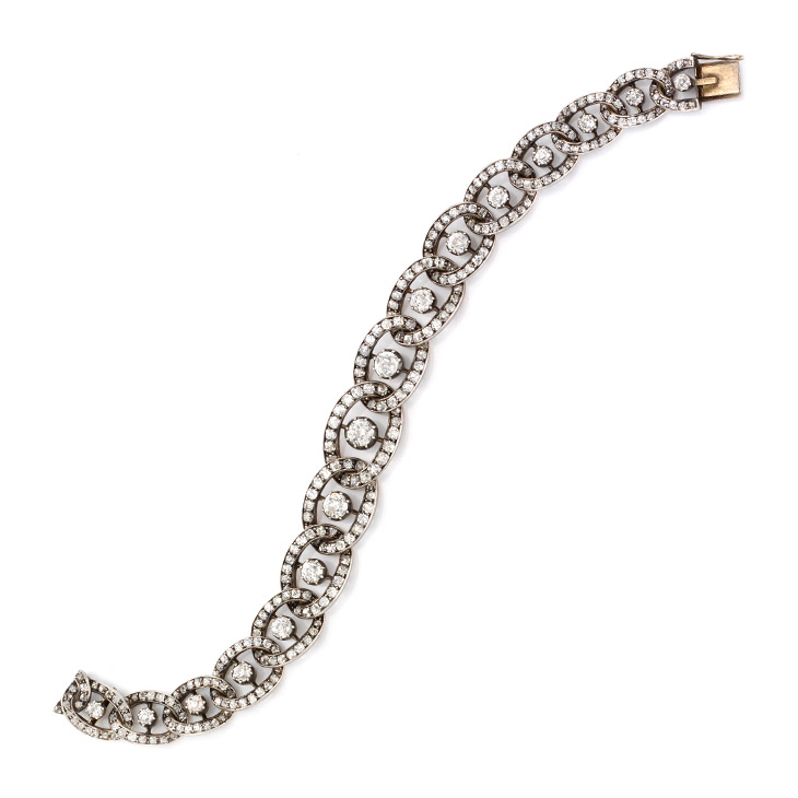 FD Gallery | An Antique Diamond and Silver-topped Gold Bracelet, 19th ...