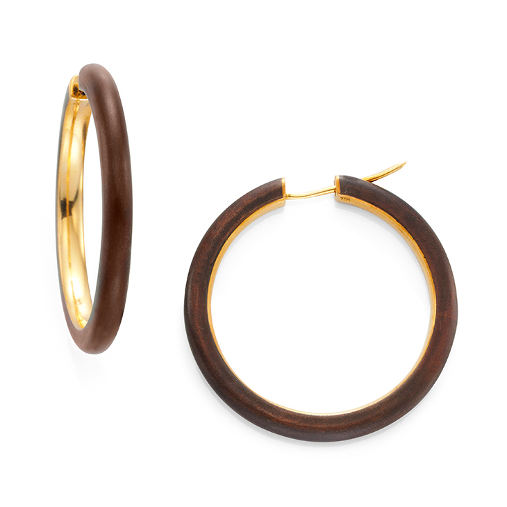 A Pair of Copper and Gold Hoop Earrings, by Hemmerle