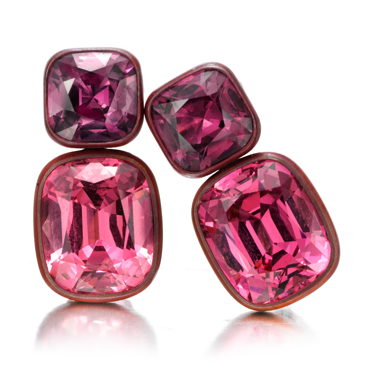 A Pair of Spinel and Copper Ear Clips, by Hemmerle
