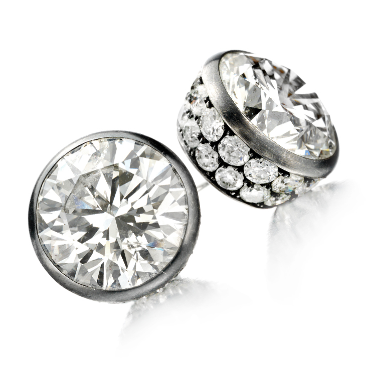 A Pair of Diamond Stud Earrings of approximately 18.00 carats, by Hemmerle
