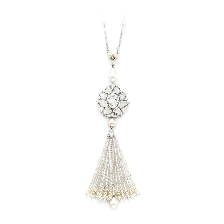 A Natural Pearl and Diamond Sautoir, by Bhagat