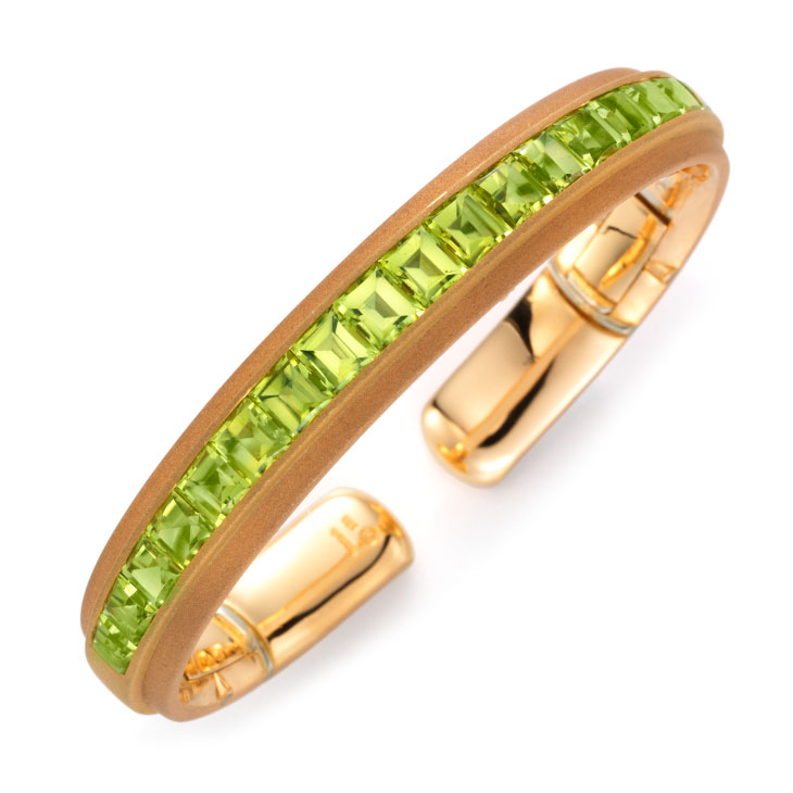 A Peridot and Gold Bangle, by Hemmerle