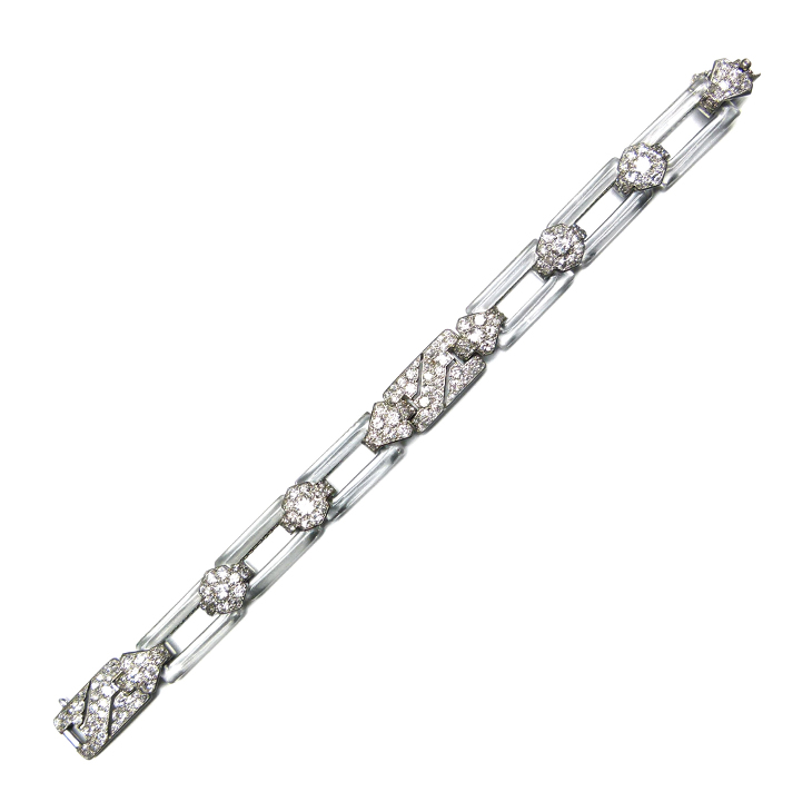 An Art Deco Diamond and Rock Crystal Bracelet, by Cartier, circa 1925