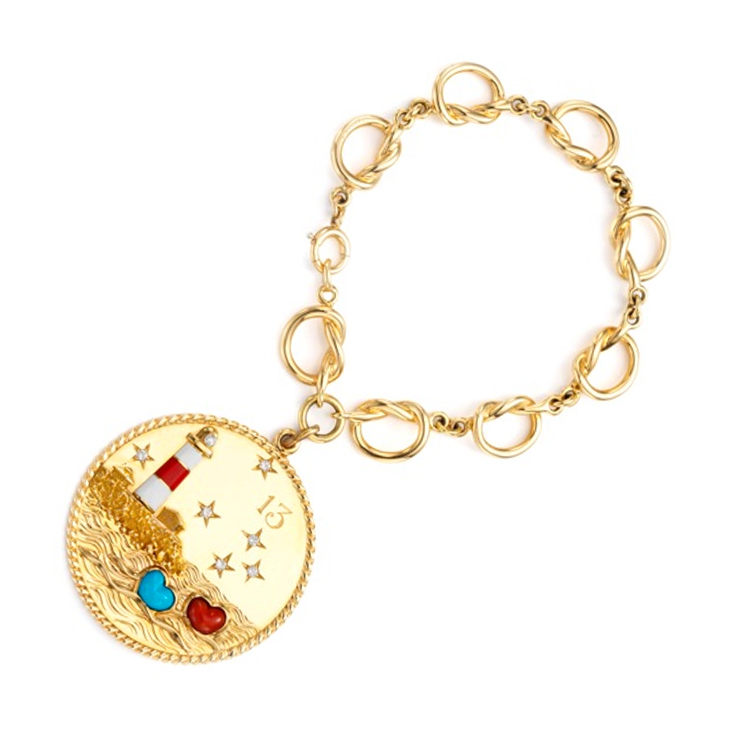 A Multi-gem, Enamel and Diamond Charm Bracelet, by Cartier, circa 1960