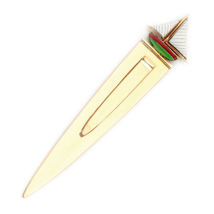An Art Deco Enamel and Gold Bookmark, by Cartier, circa 1920