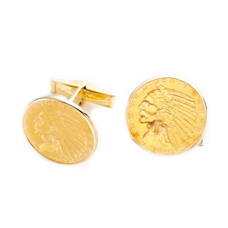 A Pair of Coin Cufflinks, by Cartier
