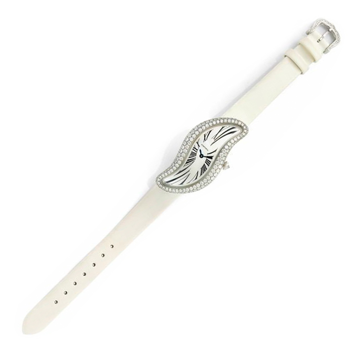 A Diamond and White Gold 'Crash' Wristwatch, by Cartier