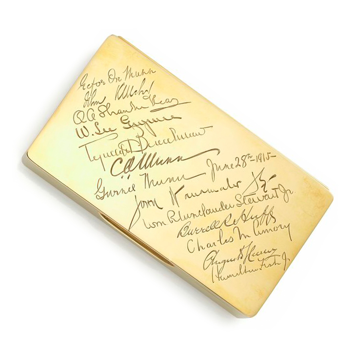 A 14k Gold Cigarette Box, by Cartier