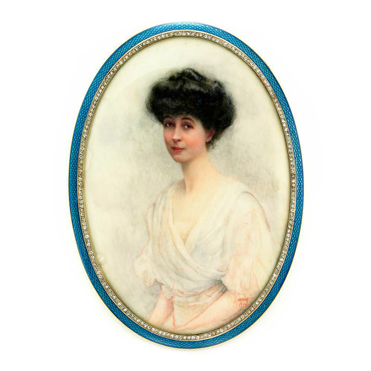 An Enamel, Diamond and Gold Picture Frame, By Cartier