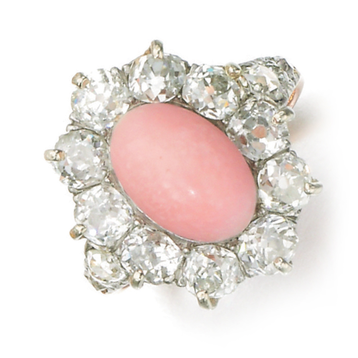 FD Gallery | An Antique Conch Pearl and Diamond Ring