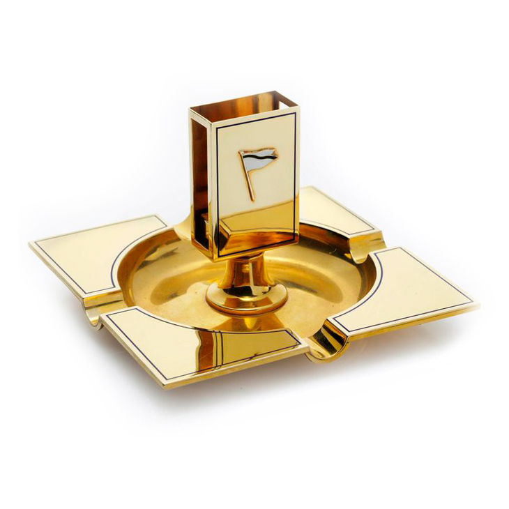 A Gold and Enamel Ashtray, by Cartier, circa 1915