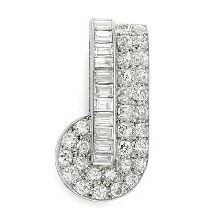 A Platinum and Diamond Brooch