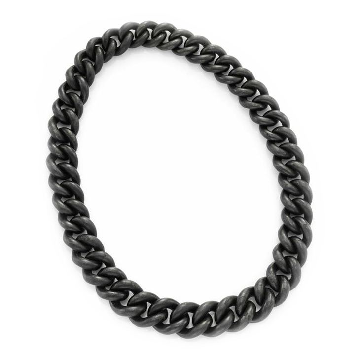 An Iron and White Gold Cable Link Necklace, by Hemmerle