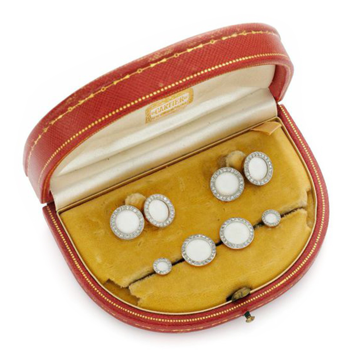 An Art Deco Circle Link Fabric and Diamond Dress Set, by Cartier, circa 1920