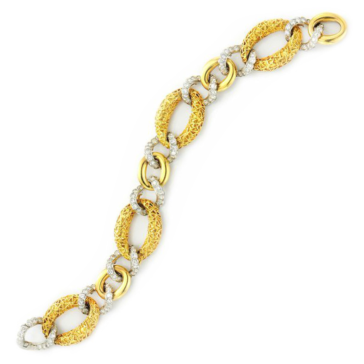 FD Gallery | A Gold and Diamond Chain Link Bracelet, by Van Cleef ...
