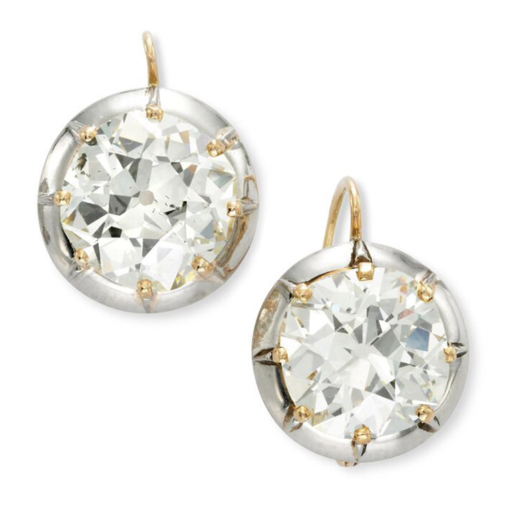 Fd Gallery A Pair Of Antique Old Mine Cut Cushion Diamond Earrings A Pair Of Antique Old Mine Cut Cushion Diamond Earrings