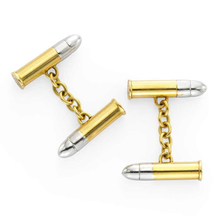 A Pair of Bi-colored 18k Gold Cufflinks
