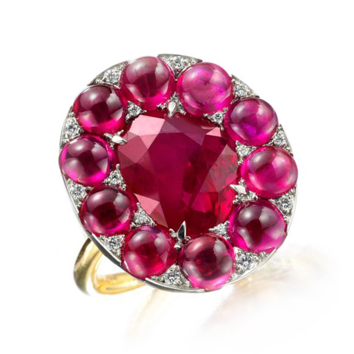 A Burmese Ruby and Diamond Ring, by SABBA