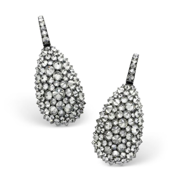 A Pair of Reverse-set Diamond Ear Pendants, by Hemmerle