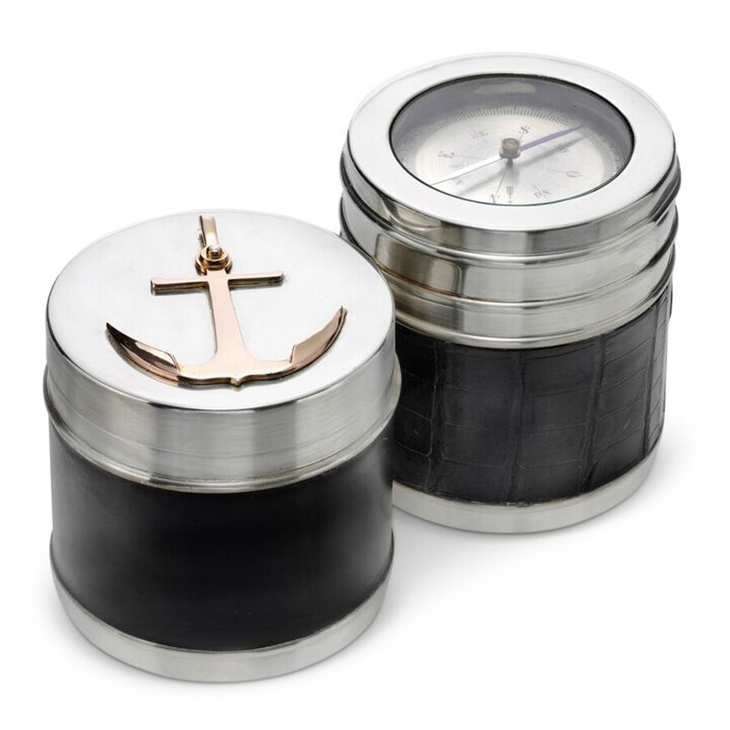 A Nautical Themed Cigarette Ashtray and Case, by Hermès, c.1970