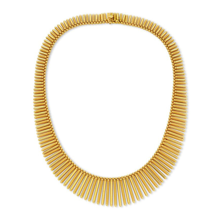 A Gold Fringe Necklace, circa 1940