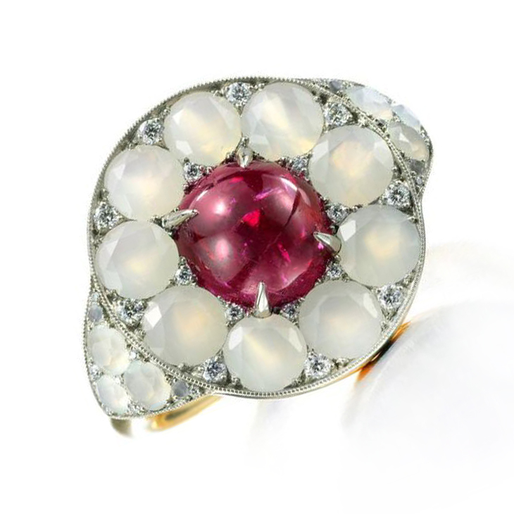 A Ruby, Agate and Diamond Ring, by SABBA