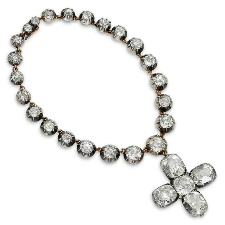 An Antique Diamond Cross Charm Bracelet, circa 19th Century