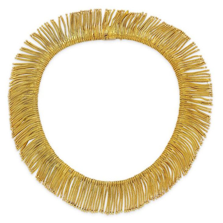 An 18k Gold Fringe Necklace, by Bulgari