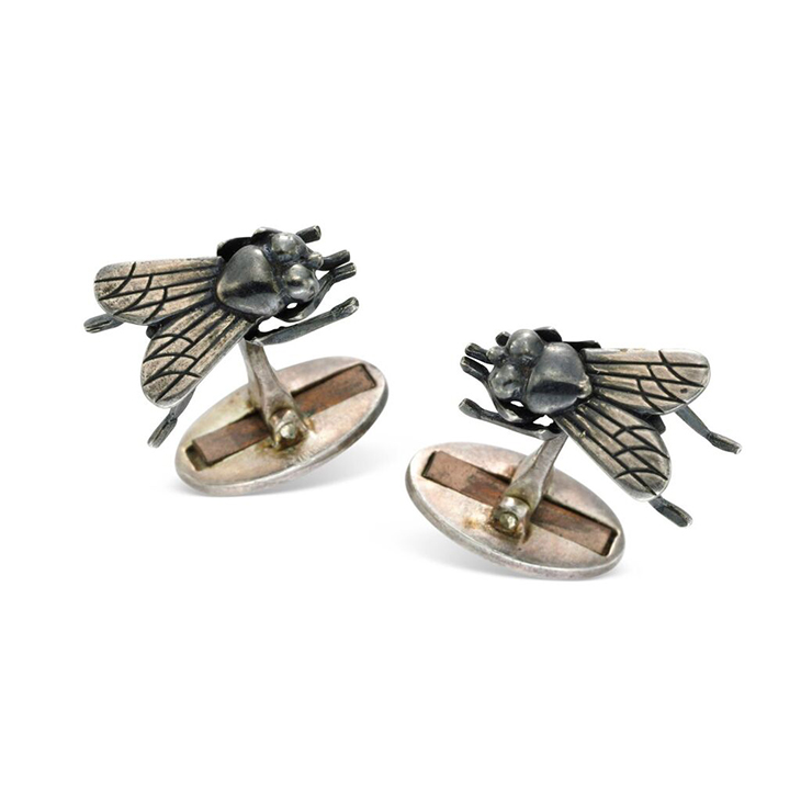 A Pair of Silver Insect Cufflinks, by Francois-Xavier Lalanne