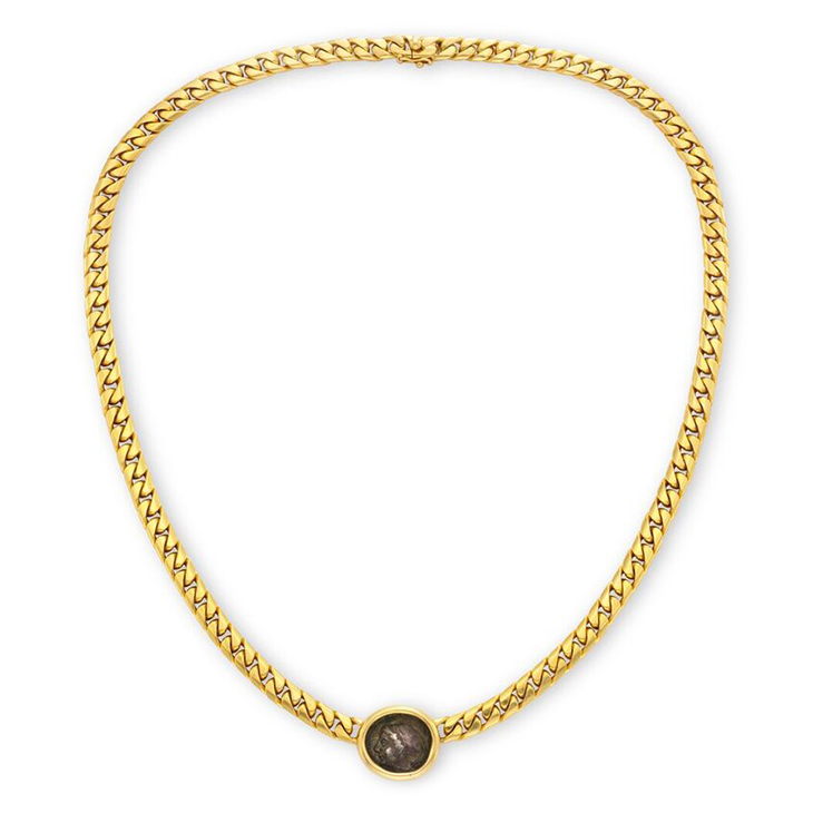 An Ancient Coin and Gold Necklace, by Bulgari
