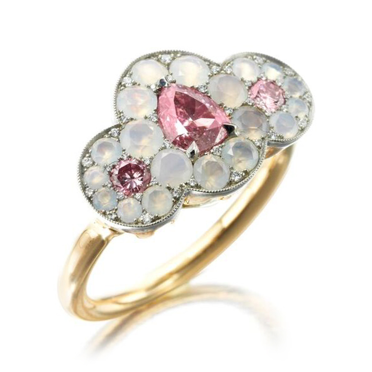 A Pink Diamond and Agate Ring, by SABBA