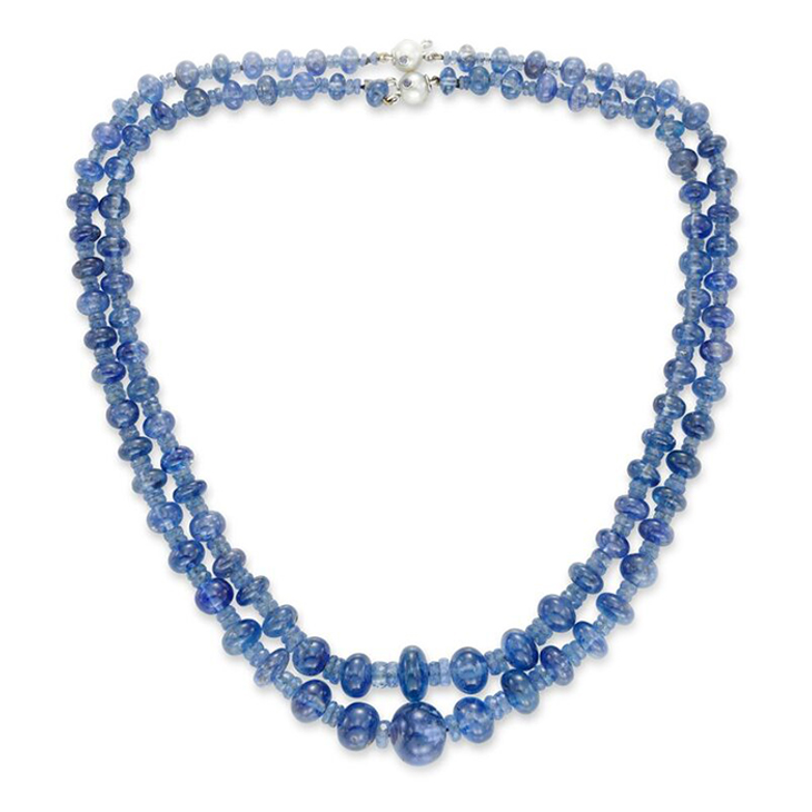 A Pair of Early 20th Century Sapphire Bead Necklaces