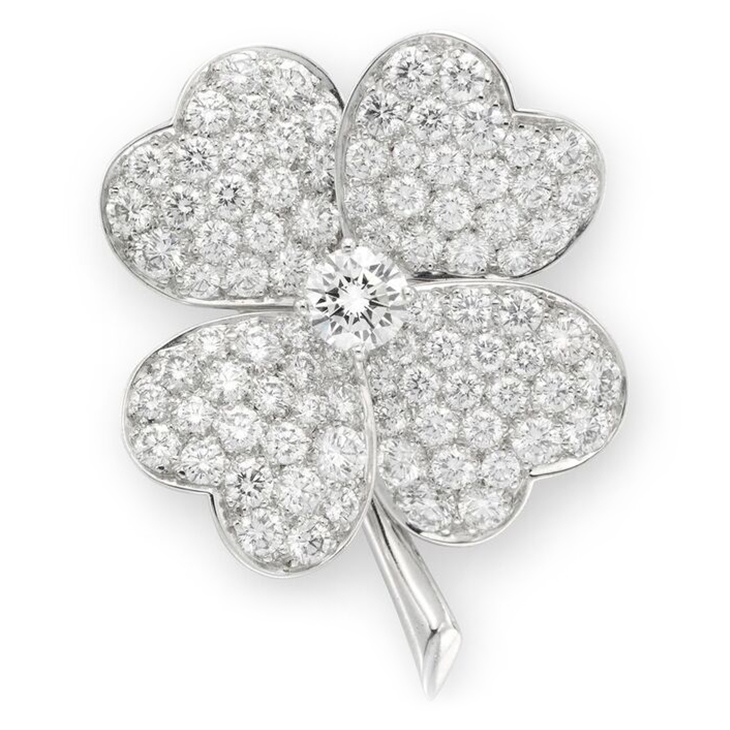 A Diamond and Platinum Clover Brooch, by Van Cleef & Arpels, circa 2005