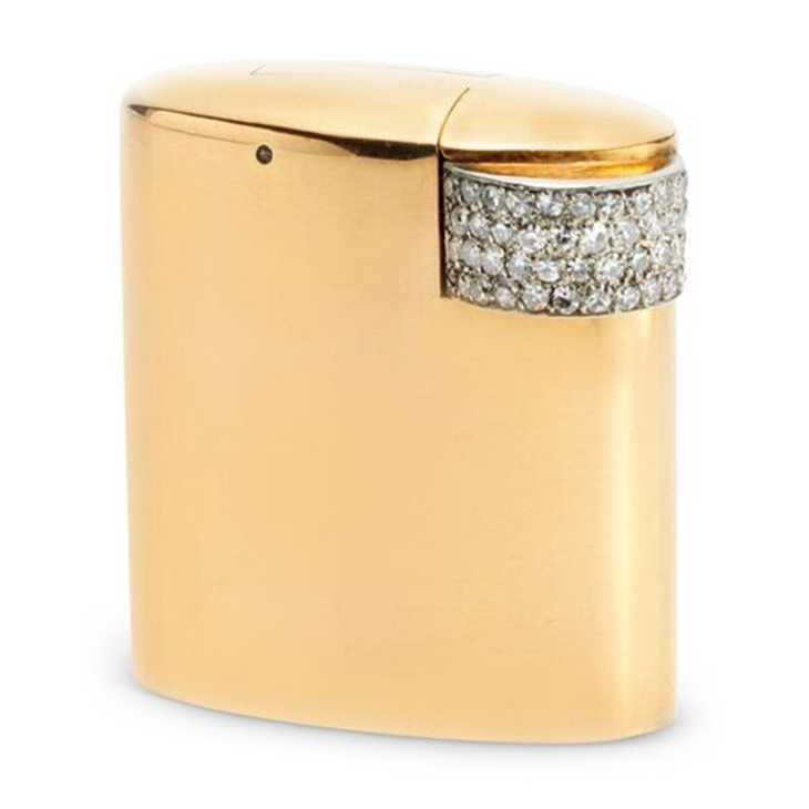 An Art Deco Diamond and Gold Lighter, by Cartier, circa 1930