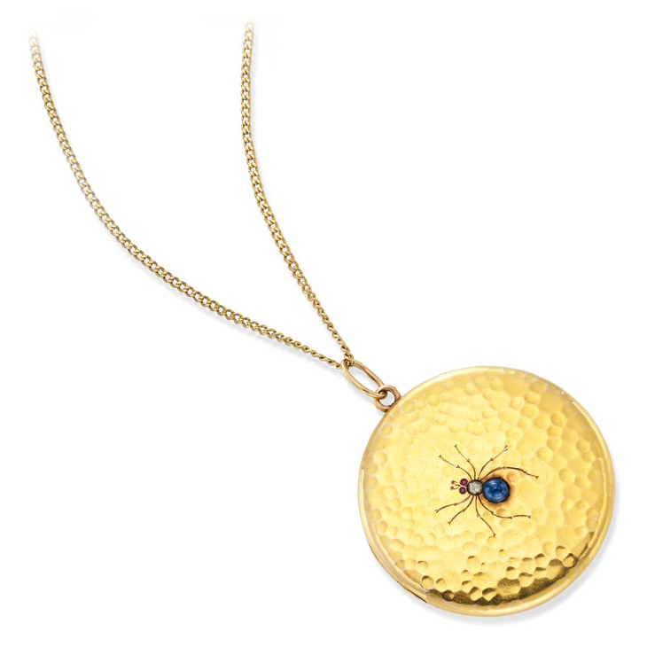 An Antique Multi-gem and Diamond Spider Locket, late 19th Century
