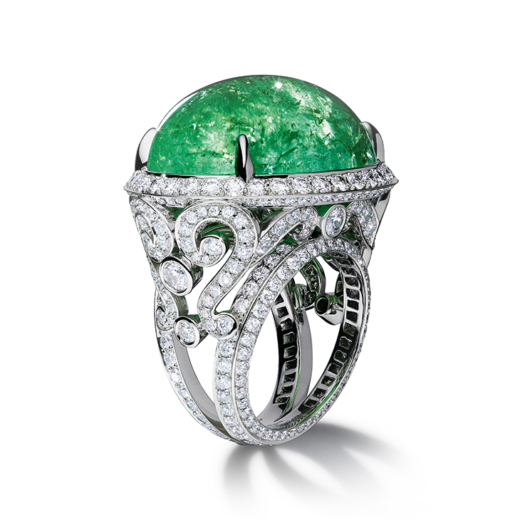 A Diamond and Paraiba Cabochon 'Angelica' Ring, by Bodino