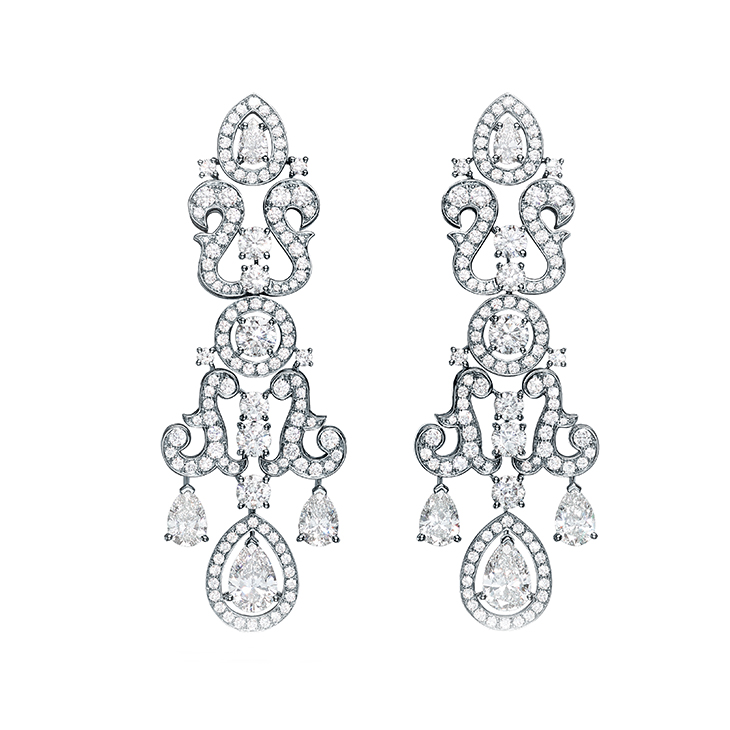 A Pair of Diamond 'Carolina' Earrings, by Bodino