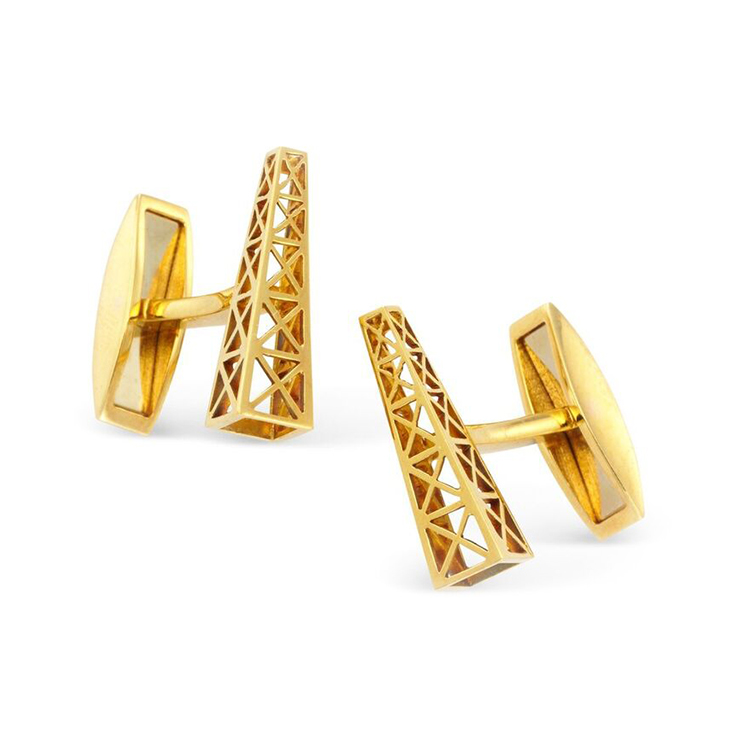 A Pair of Gold 'Oil Rig' Cuffinks