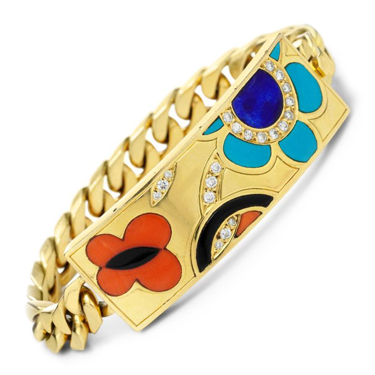 A Multi-Gem and Diamond 'ID Bracelet', by Bulgari, circa 1990