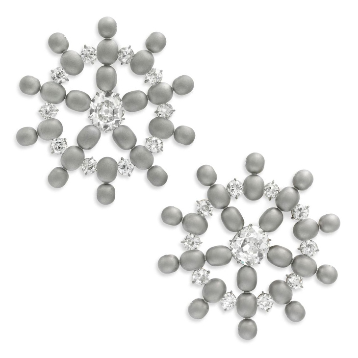 A Pair of Diamond and Titanium Ear Clips, by SABBA