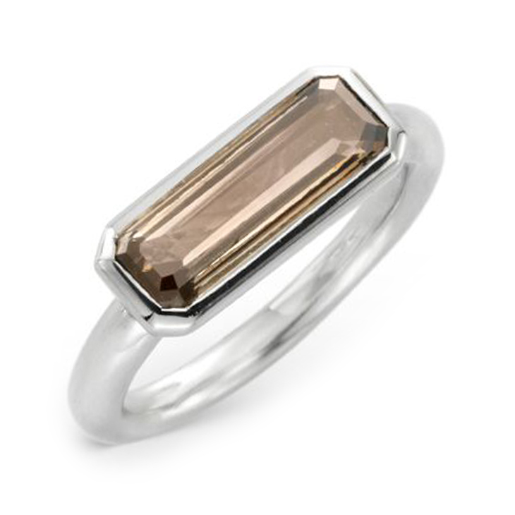 A Contemporary Baguette-cut Diamond Ring