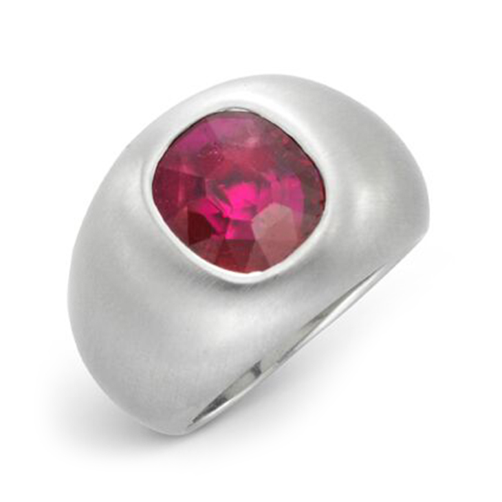 A Cushion-cut Ruby