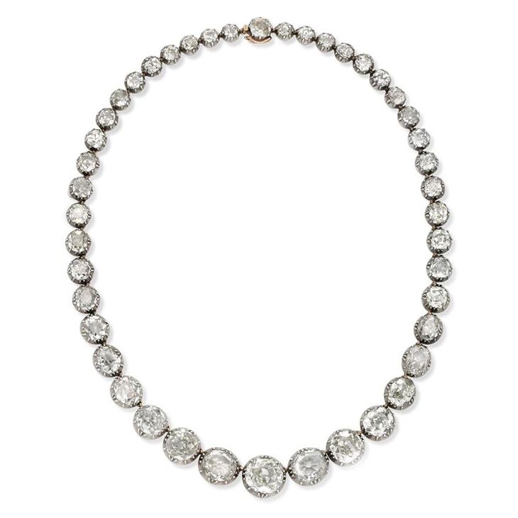 An Antique Diamond Riviere Necklace, circa late 19th Century