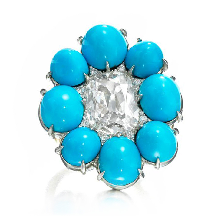 A Turquoise and Diamond Ring, by SABBA