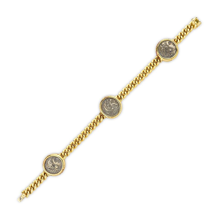 An Ancient Coin and Gold Bracelet, by Bulgari, circa 1985