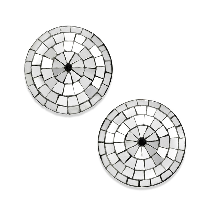 A Pair of Art Deco Silver Mirrored Stud Earrings, by Boivin, circa 1935