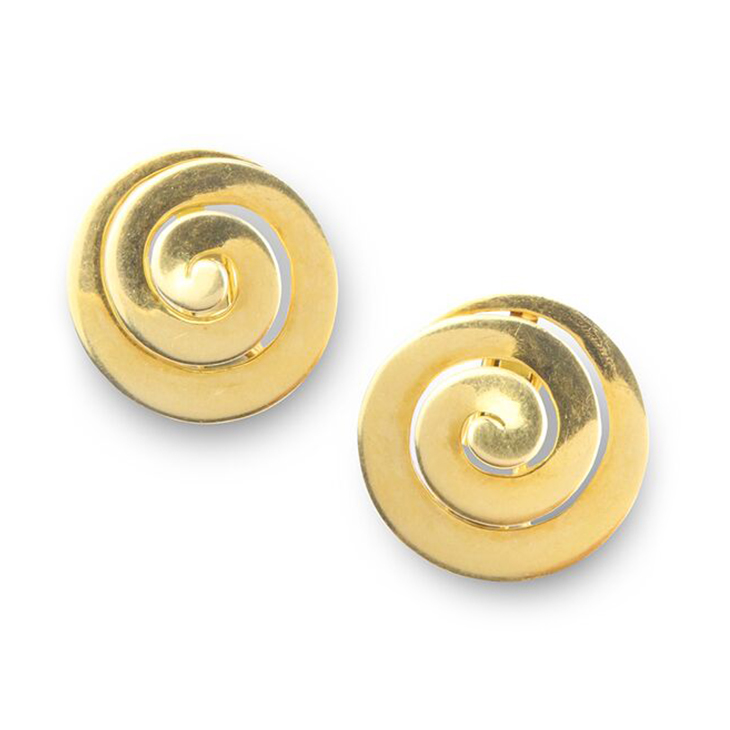 A Pair of Gold Spiral Ear Clips, by Bulgari