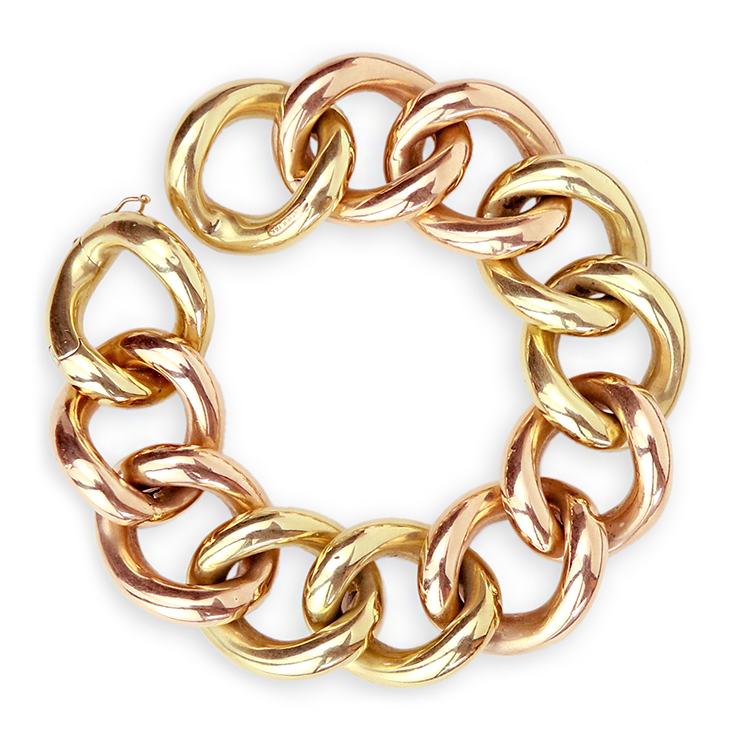 A Gold Bi-colored Bracelet, by Cartier, circa 1950