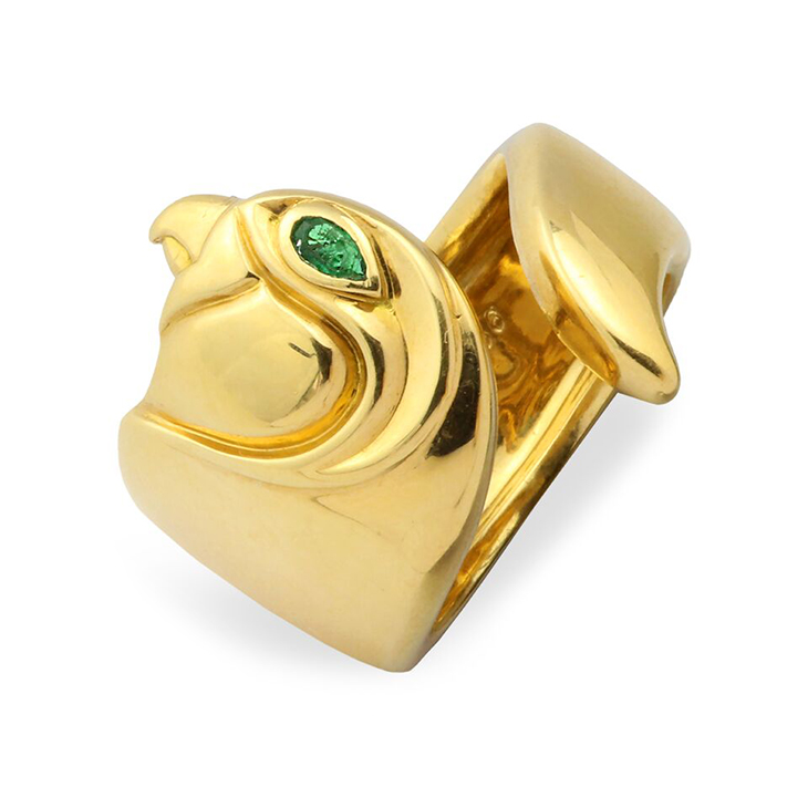 An Emerald and Gold Ring, by Cartier, circa 1990