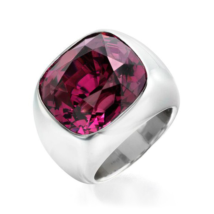 A Cushion-cut Spinel and Aluminum Ring, by Hemmerle